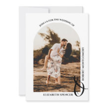 Romantic Arched Photo Black and White Wedding