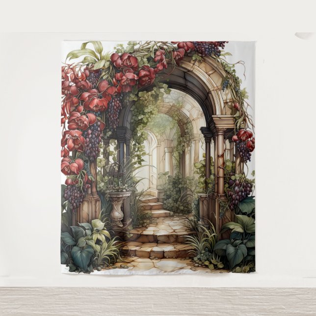 Romantic Archway Wedding Backdrop Wandteppich (Vorderseite)