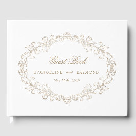 Romantic Baroque Ornate Frame Wedding Gästebuch