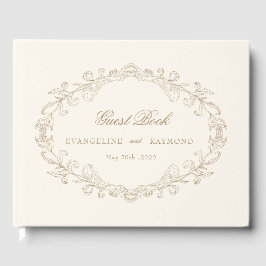 Romantic Baroque Ornate Frame Wedding Gästebuch
