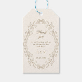 Romantic Baroque Ornate Frame Wedding Geschenkanhänger