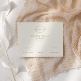 Romantic Baroque Ornate Frame Wedding RSVP Karte