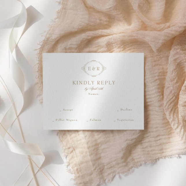 Romantic Baroque Ornate Frame Wedding RSVP Karte (Von Creator hochgeladen)