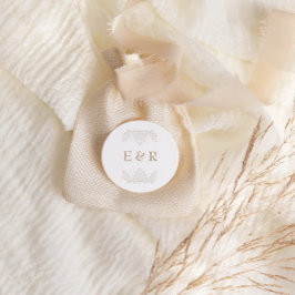 Romantic Baroque Ornate Frame Wedding Runder Aufkleber