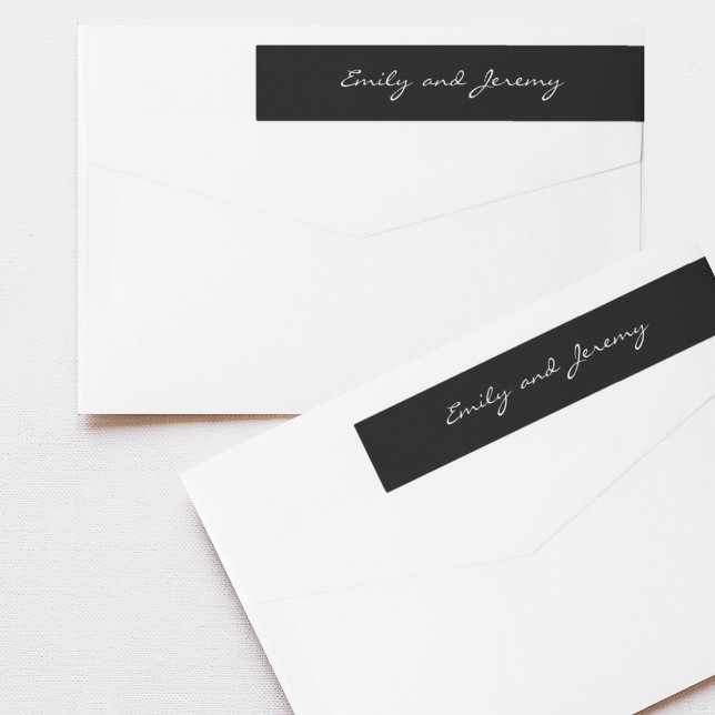 Romantic Black White Modern Calligraphy Wedding (Von Creator hochgeladen)