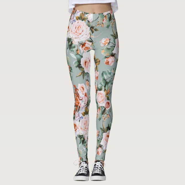 Romantic Blossom Haven Leggings (Vorderseite)