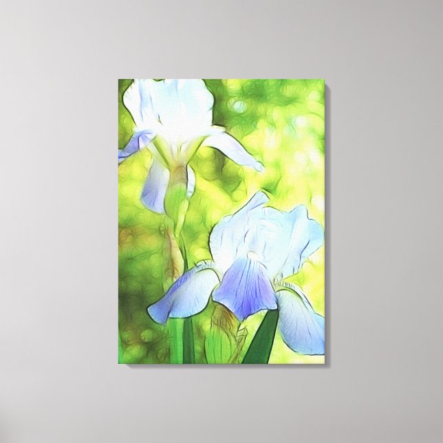 Romantic Blue Irises Leinwanddruck (Vorderseite)