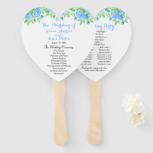 Romantic Blue Rose Blumenherz Hochzeitsprogramm