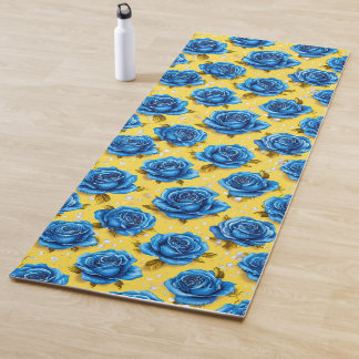Romantic Blue Roses Modern Flower 🌹 Yogamatte