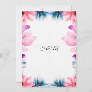 Romantic Blush & Blue Wedding Invitation Einladung