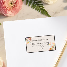 Romantic Blush Painted Floral Wedding Adressaufkleber