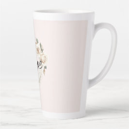 Romantic Blush Roses Feathers Heart Love Milchtasse