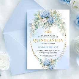 Romantic Bohemian Blue Hydrangeas Quince Invite Einladung