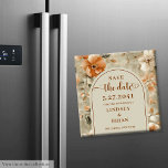 Romantic Boho Neutral Beige Olive Floral Save Date Magnet<br><div class="desc">✅ For matching items search 213W in my collections ✅ The most trendy wedding color scheme is terracotta, and this elegant boho Save the Date magnet captures that romantic, earthy charm perfectly. Designed in delicate watercolor tones, it features terracotta and ivory flowers intertwined with soft sage green leaves — a...</div>