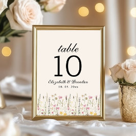 Romantic Boho Wedding with Wildflowers Tischnummer