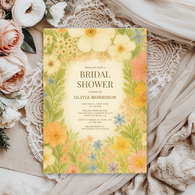Romantic Botanical Garden Floral Bridal Shower Einladung (Von Creator hochgeladen)
