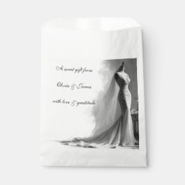 Romantic Bridal Sketch Wedding Favor Bag  Geschenktütchen
