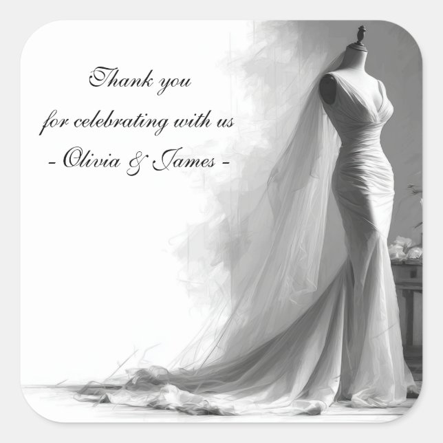 Romantic Bridal Sketch Wedding Sticker - Perfume (Devant)