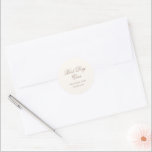Romantic Brown Elegant Wedding Runder Aufkleber<br><div class="desc">This design is part of a romantic and elegant wedding invitation suite.</div>