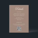 Romantic Brown QR Code Elegant Wedding Begleitkarte<br><div class="desc">This design is part of a romantic and elegant wedding invitation suite.</div>