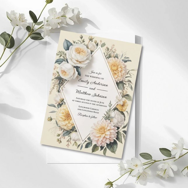 Romantic Butter Yellow Garden Wedding Invitation (Créateur téléchargé)