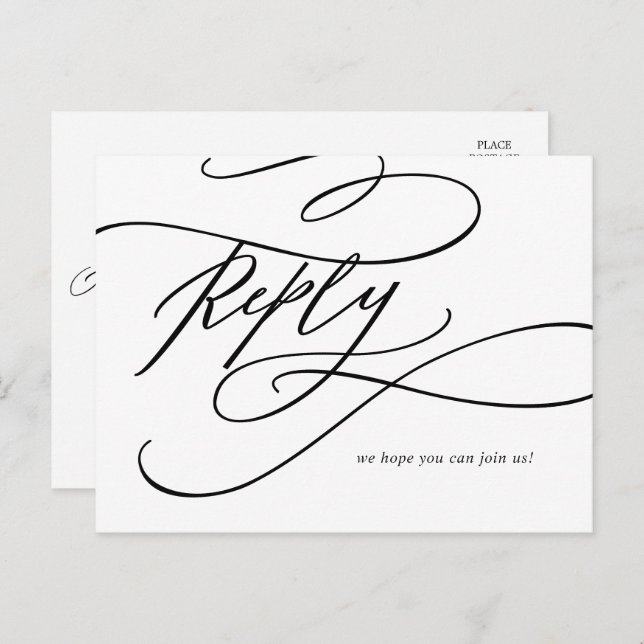 Romantic Calligraphy Demande de Chanson Carte Post (Devant / Derrière)