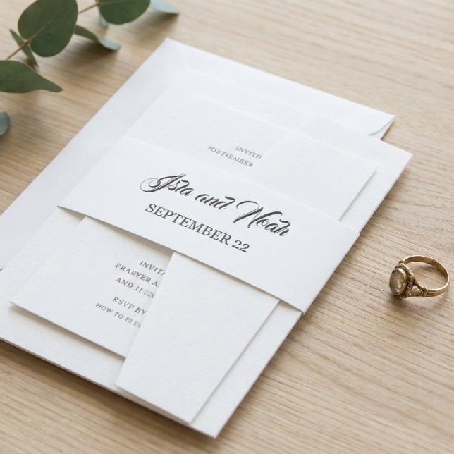 Romantic Calligraphy | Flourish Wedding Einladungsbanderole (Von Creator hochgeladen)