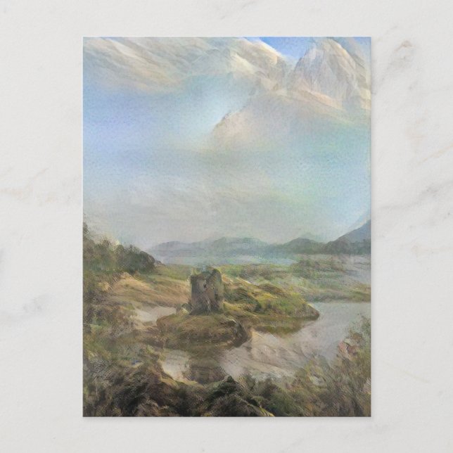 Romantic Castle Stalker Feiertagspostkarte (Vorderseite)