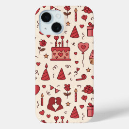 Romantic Celebration Doodle Pattern Case-Mate iPhone Hülle