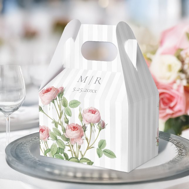 Romantic Chic French Rose Botanical Wedding Geschenkschachtel (Von Creator hochgeladen)