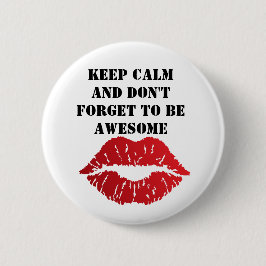 Romantic chic luxe red lips button