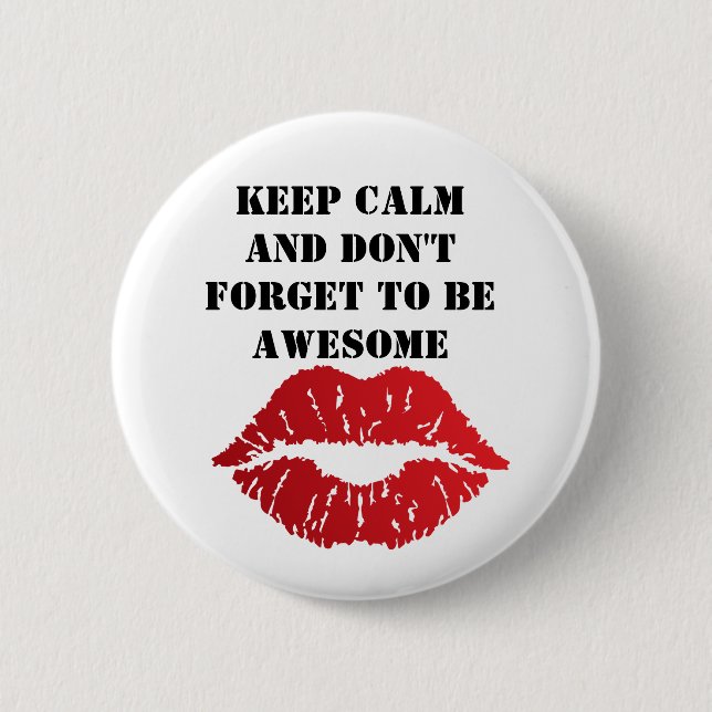 Romantic chic luxe red lips button (Vorderseite)