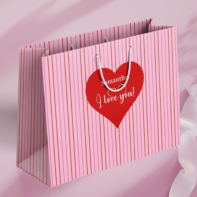 Romantic Classic Hearts I Love You Gift Bag Große Geschenktüte (Romantic Classic Hearts I Love You Gift Bag)