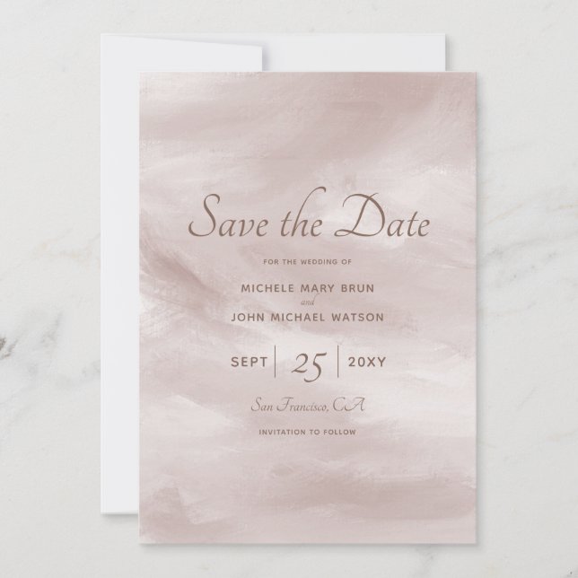 Romantic Classy Blush Pink Enregistrer la carte Da (Devant)