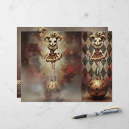 Romantic Clown Scrapbooking Sheet Briefbogen