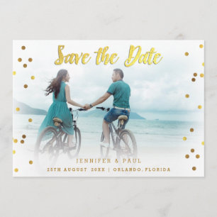 Romantic Confetti Save the Date Wedding Foto