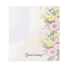 Romantic cottage flowers wallpaper notizblock