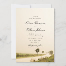 Romantic Countryside Landscape Wedding Invitation Einladung