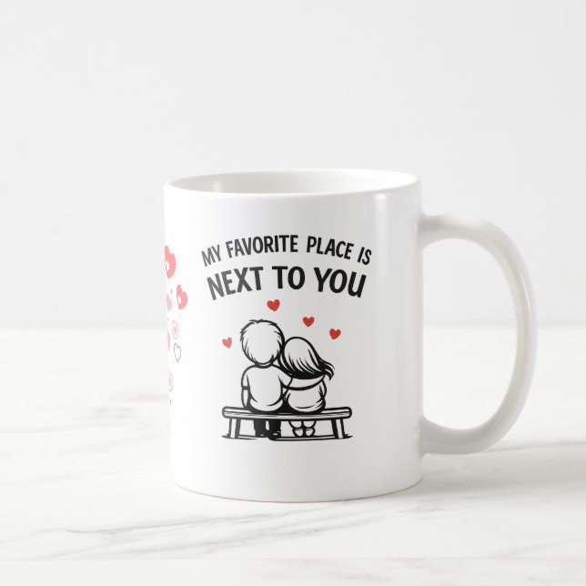 Romantic Couple Coffee Mug – Lovers Kaffeetasse (Rechts)