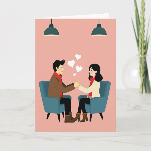 Romantic Couple Love Hearts Card Karte (Vorderseite)