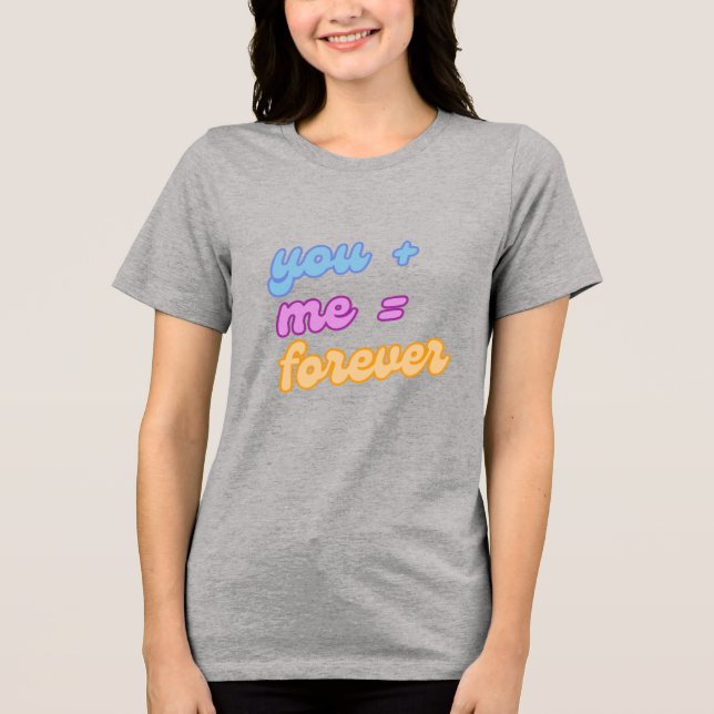 Romantic Couple T-Shirt, Love Relationship Matchin Tri-Blend Shirt (Vorderseite)