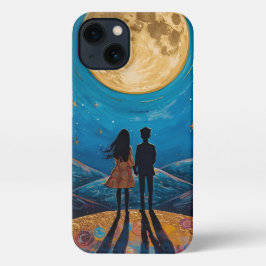 Romantic Couple Under Moonlight Aesthetic iPhone C Hülle