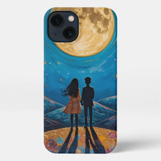 Romantic Couple Under Moonlight Aesthetic iPhone C Hülle