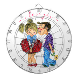 Romantic CoupleDart Board Geschenk - I Liebe You Dartscheibe