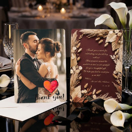 Romantic Custom Photo Floral Boho Rustic Dankeskarte