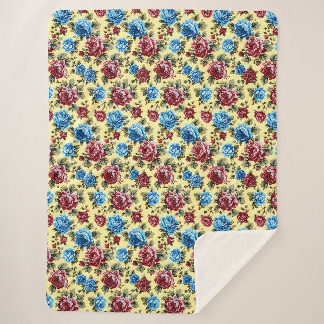 Romantic Cute Elegant Botanical Nature Pattern Sherpadecke (Vorderseite)