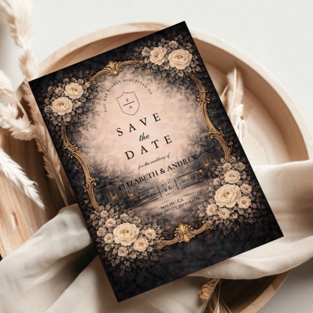 Romantic Dark Baroque Wedding Save The Date (Von Creator hochgeladen)