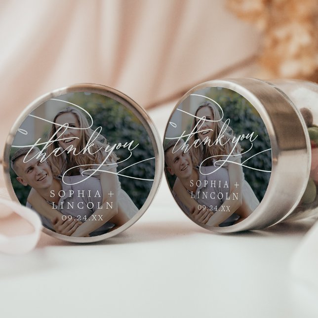 Romantic Dark Foto Overlay Vielen Dank Runder Aufkleber (Von Creator hochgeladen)