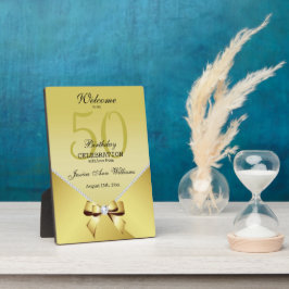 Romantic Diamonds & Bow Geburtstagsparty "Welcome" Fotoplatte