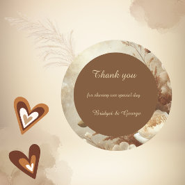 Romantic Dreamy Floral Wedding danke Runder Aufkleber